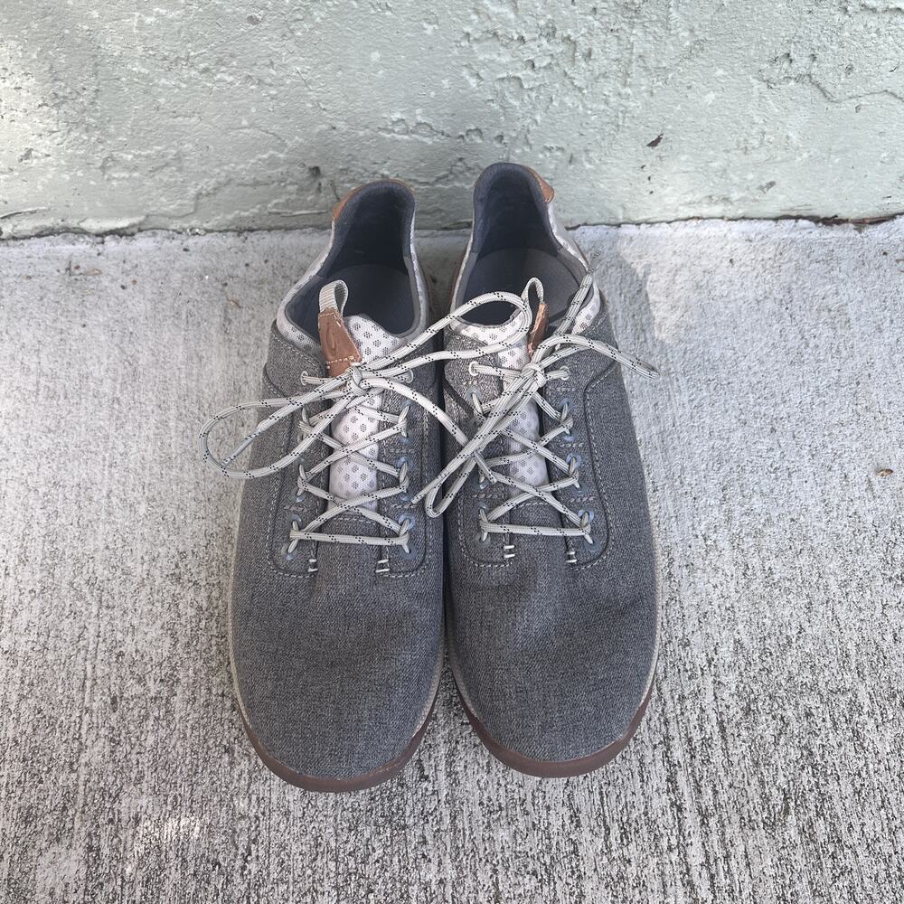 Olukai Men's Size 9.5 Nanea Li Banyan Gray Casual Canvas Comfort Shoes.